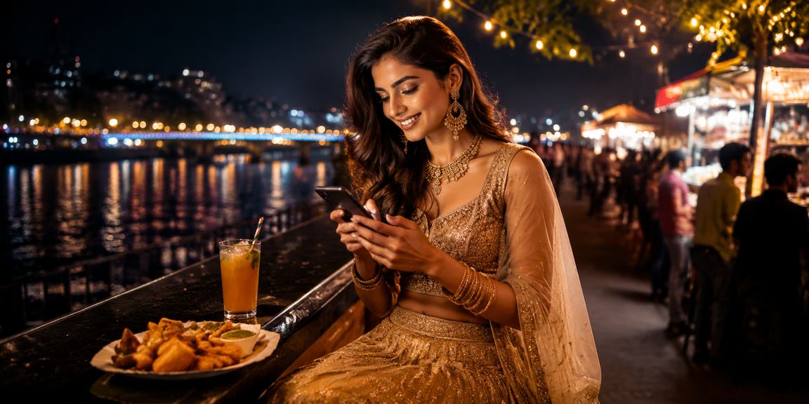 Responsible gaming awareness with calm riverfront setting at Ahmedabad