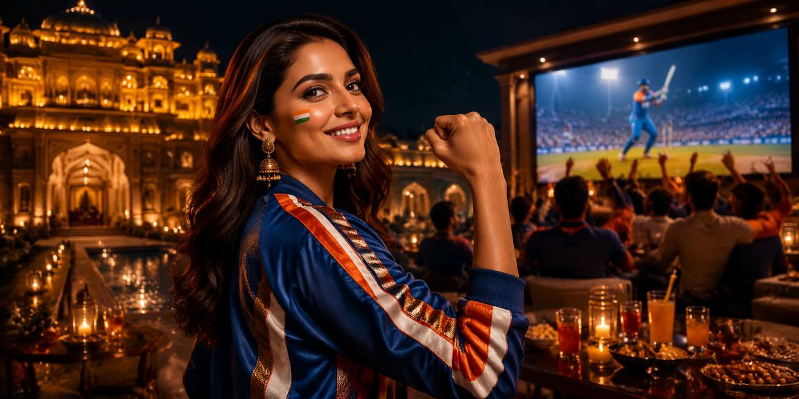 Indian cricket fans enjoying thrilling betting action in a vibrant stadium setting